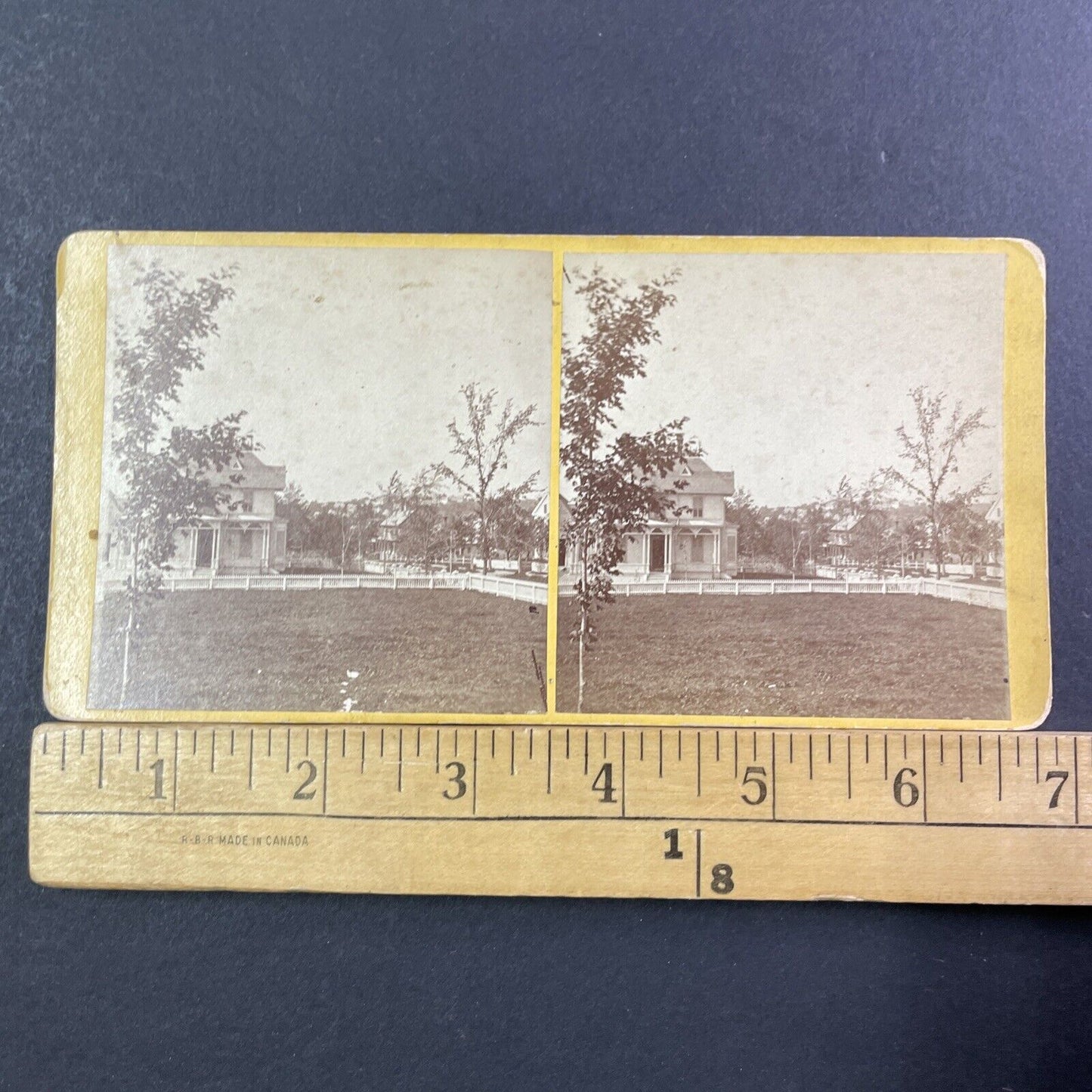 Charles Chamberlain House Stereoview Worcester MA Photo Card Antique c1867 X930