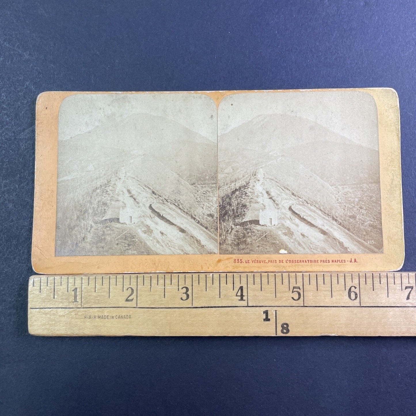 Mount Vesuvius Volcano Observatory Tower Stereoview Antique c1880 X1594