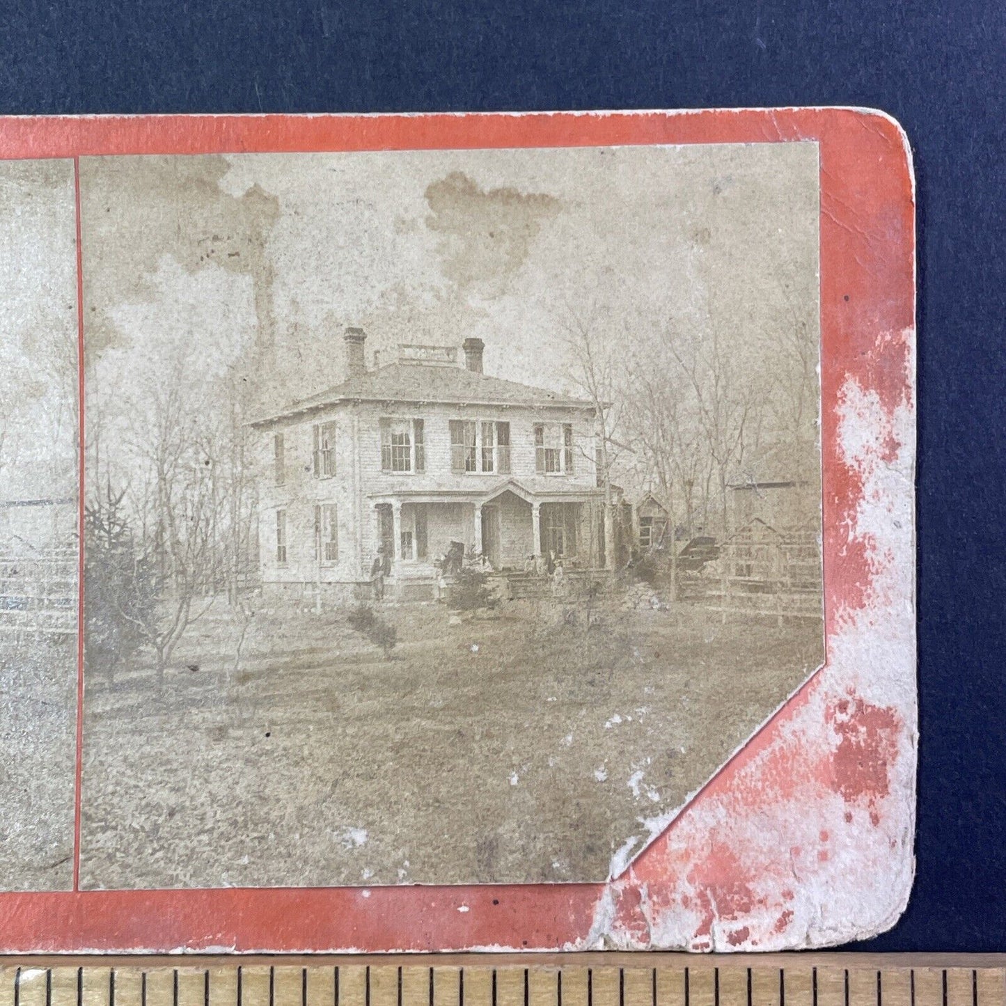 Mansion In Wessex North Carolina Stereoview Mulberry Island? Antique c1869 X2558