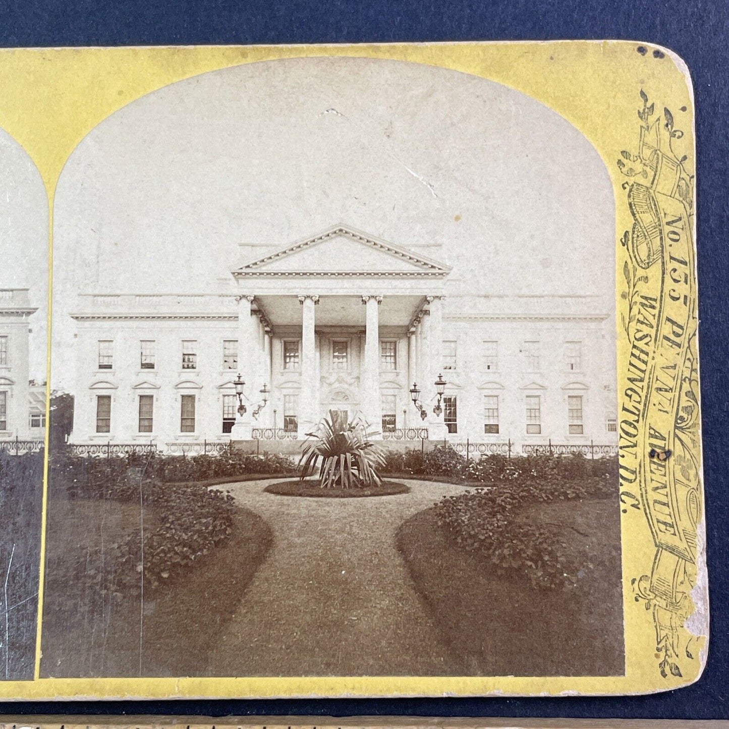 The White House Washington DC Stereoview John F. Jarvis Antique c1870s X3578