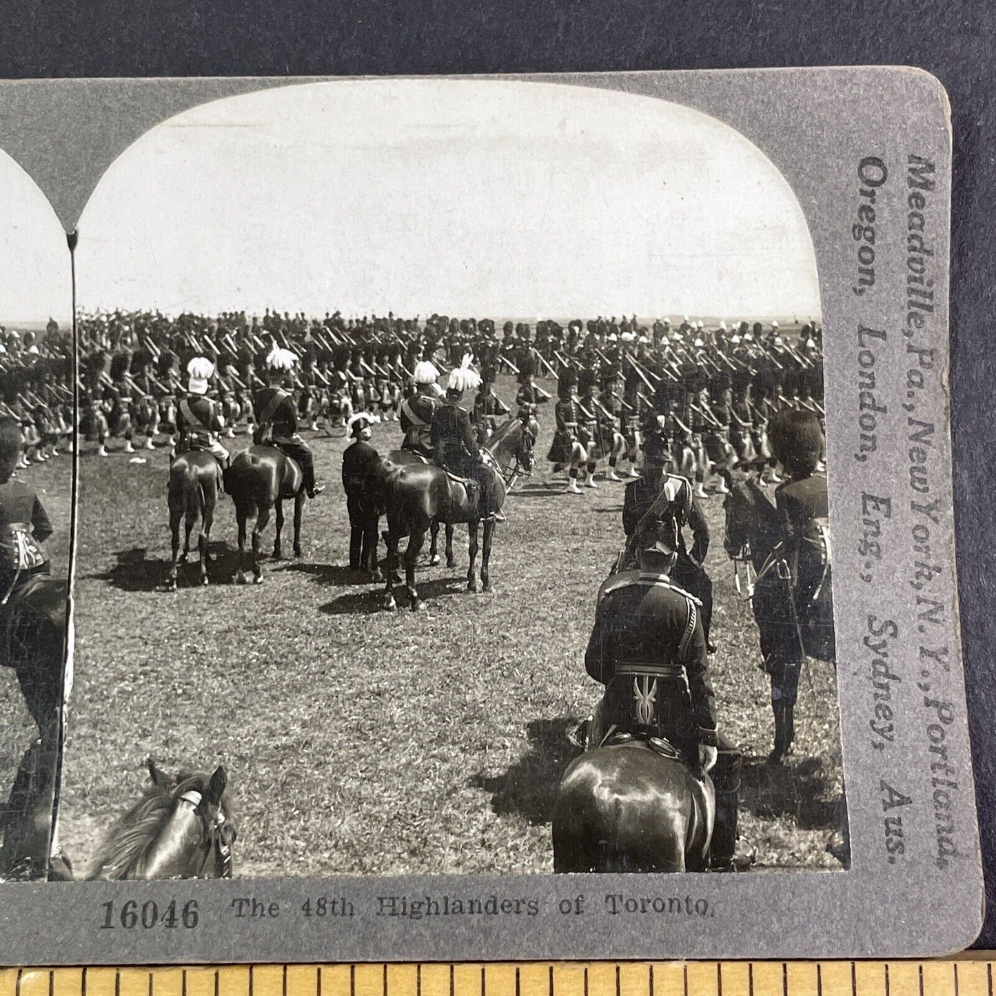 48th Highlanders Infantry Toronto Canada Stereoview Antique c1918 X3131