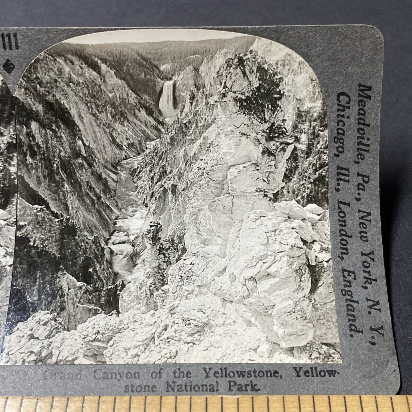 Antique 1910s Grand Canyon Yellowstone National Park Stereoview Photo Card V2658