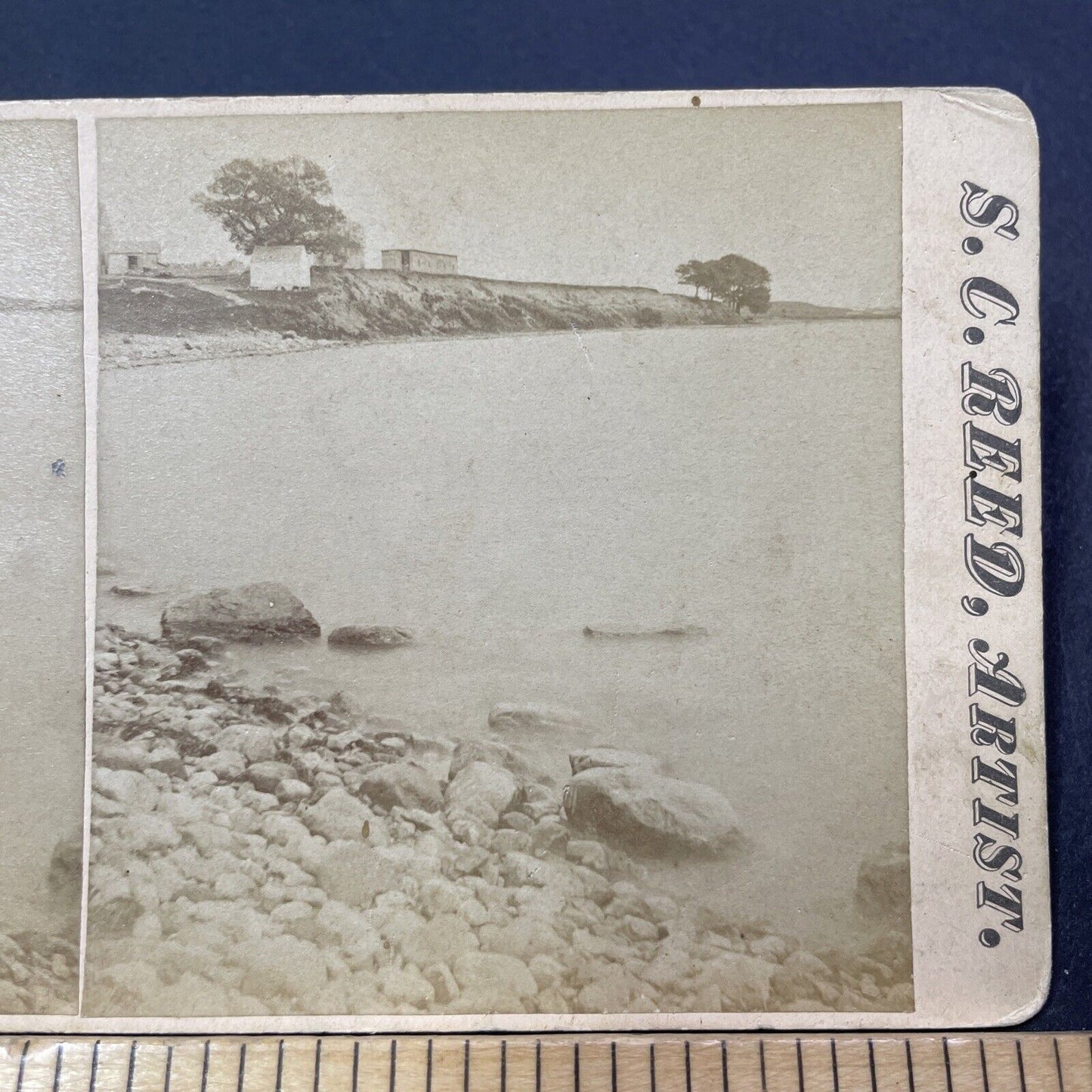 Antique 1862 Fowlers Hotel Grape Island Ipswich MA Stereoview Photo Card V2118