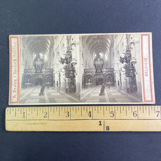 Church of Our Lady Bruges Belgium Stereoview Adolfe Braun Antique c1870 X3596