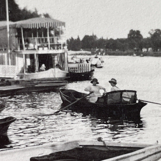 Antique 1925 Wealthy American Girls Boat Italy OOAK Stereoview Photo Card P3235