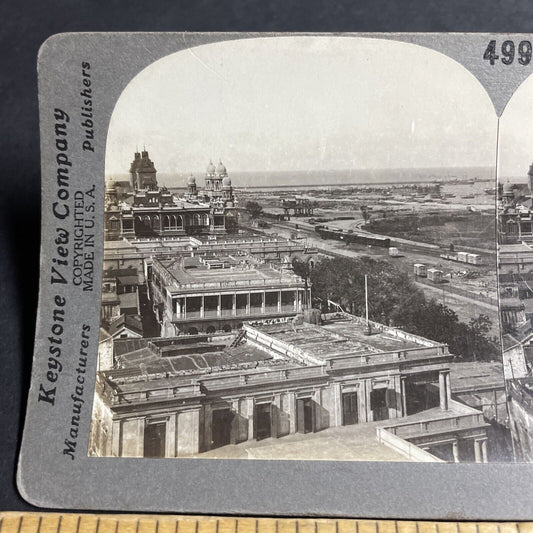 Antique 1910s Madras Chennai India City View Stereoview Photo Card P4426