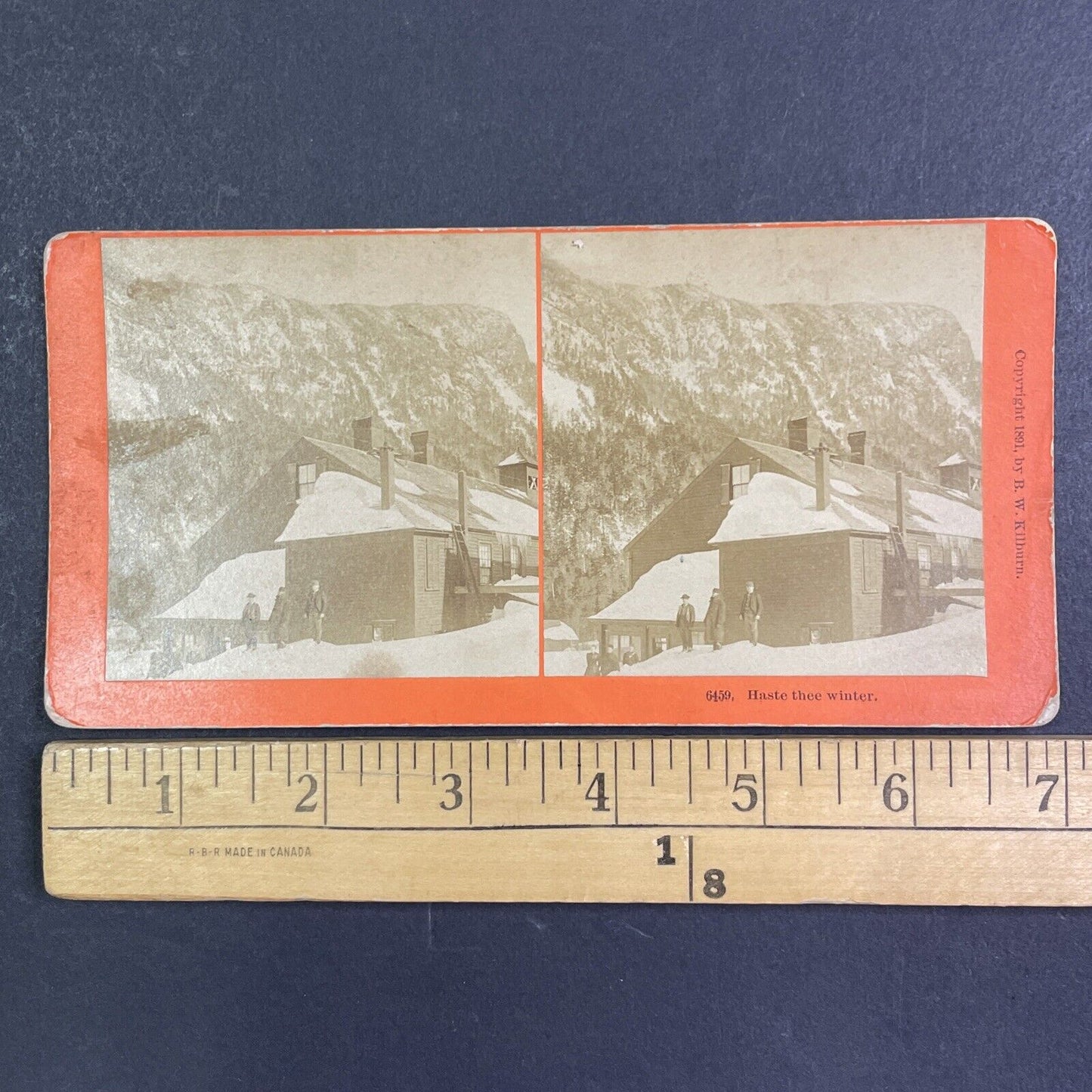 Snowstorm in New Hampshire Stereoview White Mountains Antique c1891 Y1123