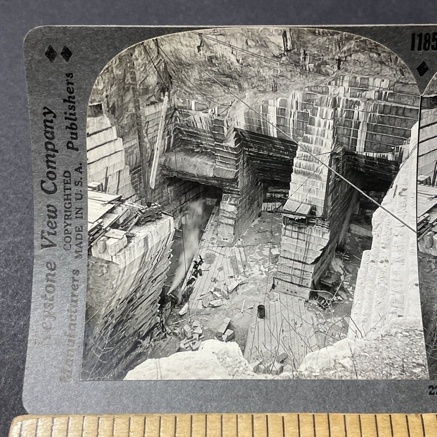 Antique 1910s Marble Quarry In Proctor Vermont Stereoview Photo Card V2631