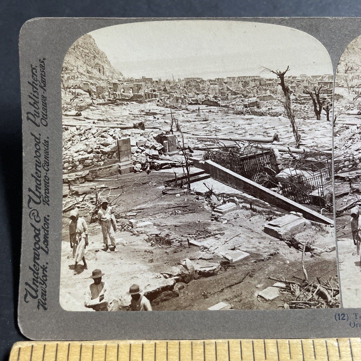 Antique 1902 Saint Pierre Destroyed By A Volcano Stereoview Photo Card P5577