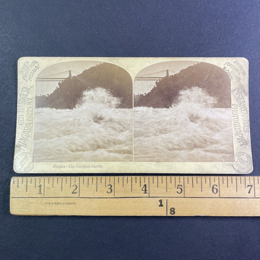 Niagara Falls Whirlpool Rapids Stereoview George Barker Antique c1889 Y2601