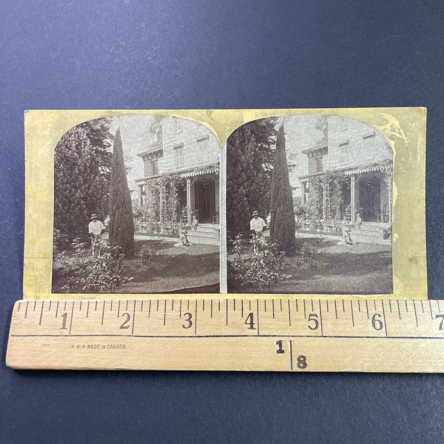 Antique 1870s House And Garden Toronto Ontario Stereoview Photo Card P3980