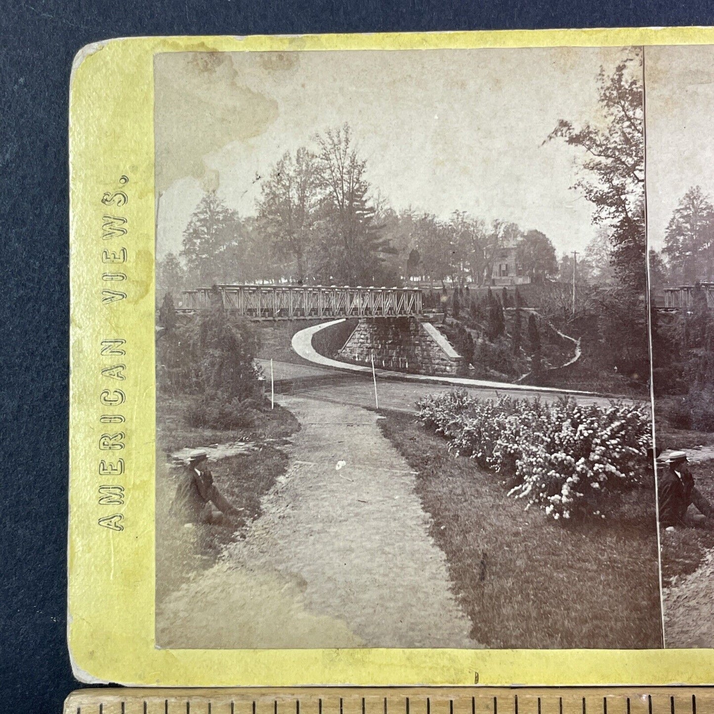 Sweet  Briar Park Stereoview King Of Prussia Pennsylvania Antique c1872 X1246