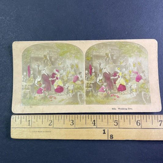 18th Century Wedding Stereoview M. Knoedler & Co Manhattan Antique c1879 X4102