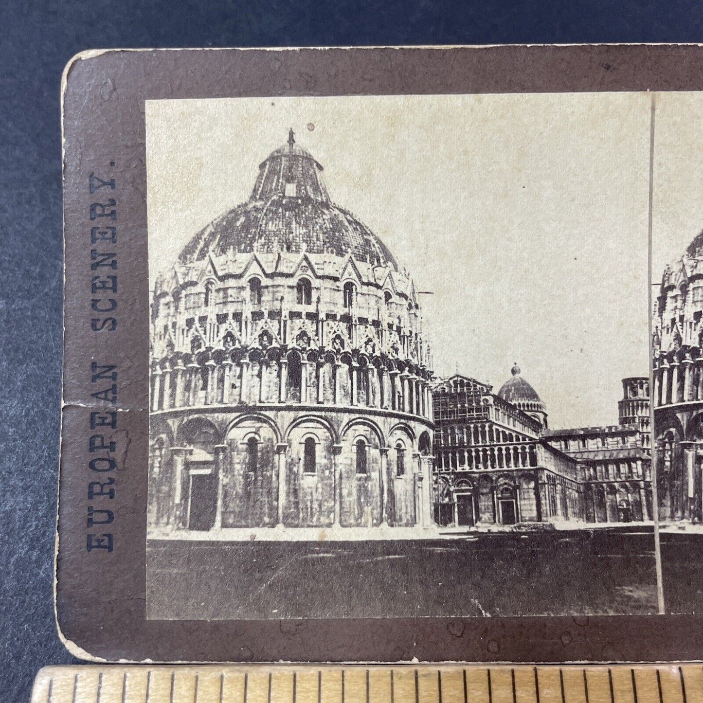 Antique 1880s Pisa Old City Tuscany Italy Stereoview Photo Card P381-20