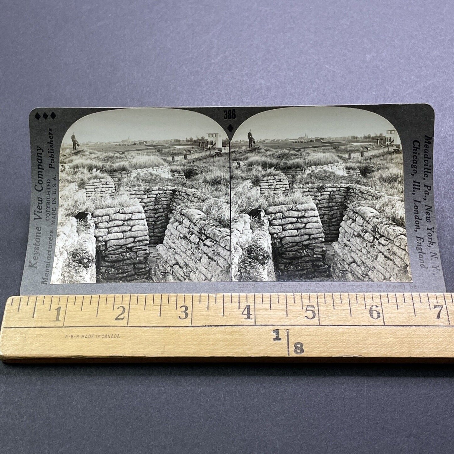 Antique 1920s The Trench Of Death Ypres Belgium Stereoview Photo Card V2932