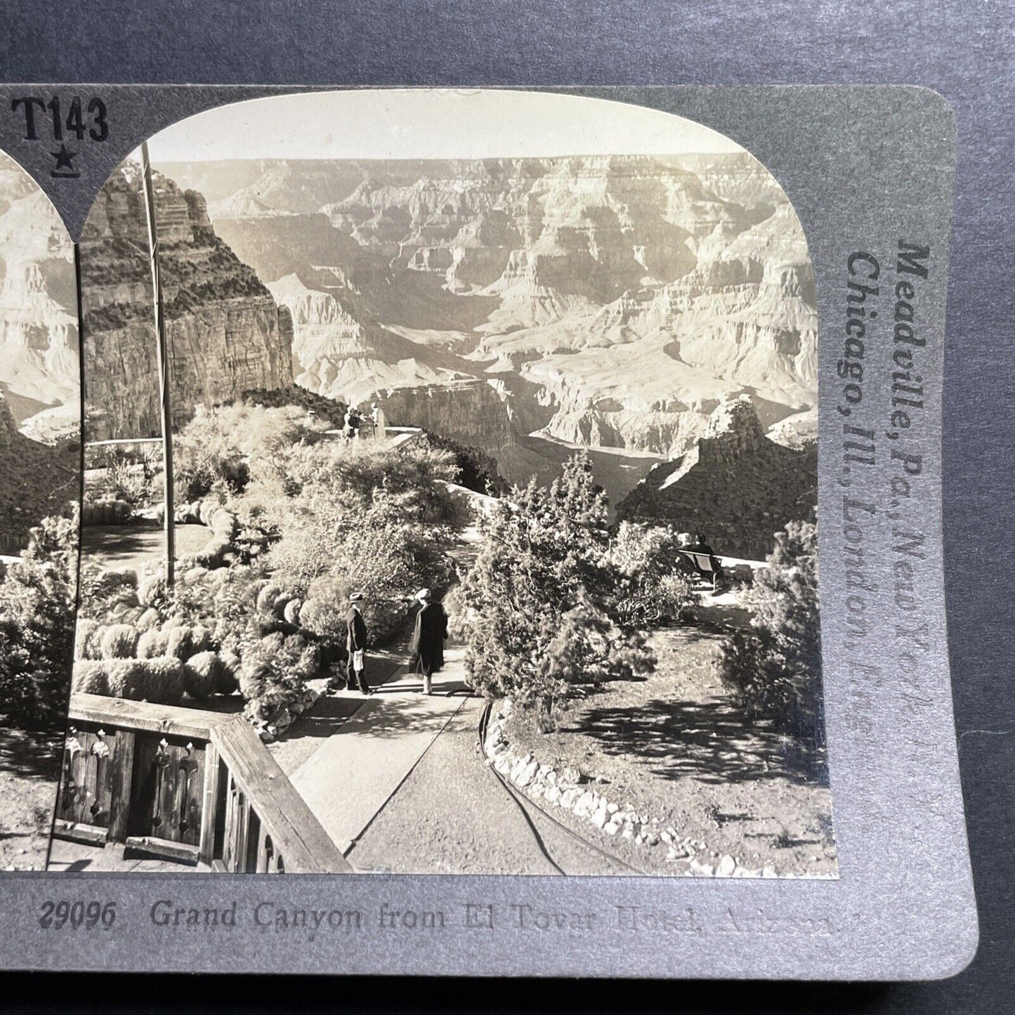 Antique 1930 El Tovar Hotel View Of Grand Canyon AZ Stereoview Photo Card P1349