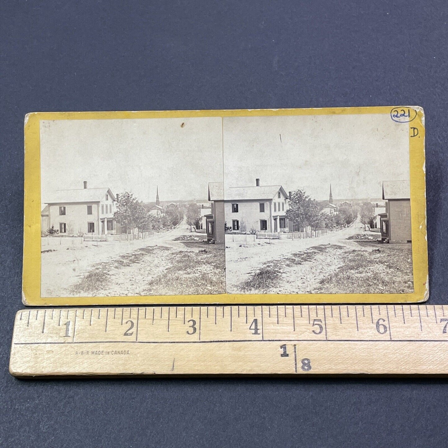 Antique 1870s Concord New Hampshire School Street Stereoview Photo Card V1960