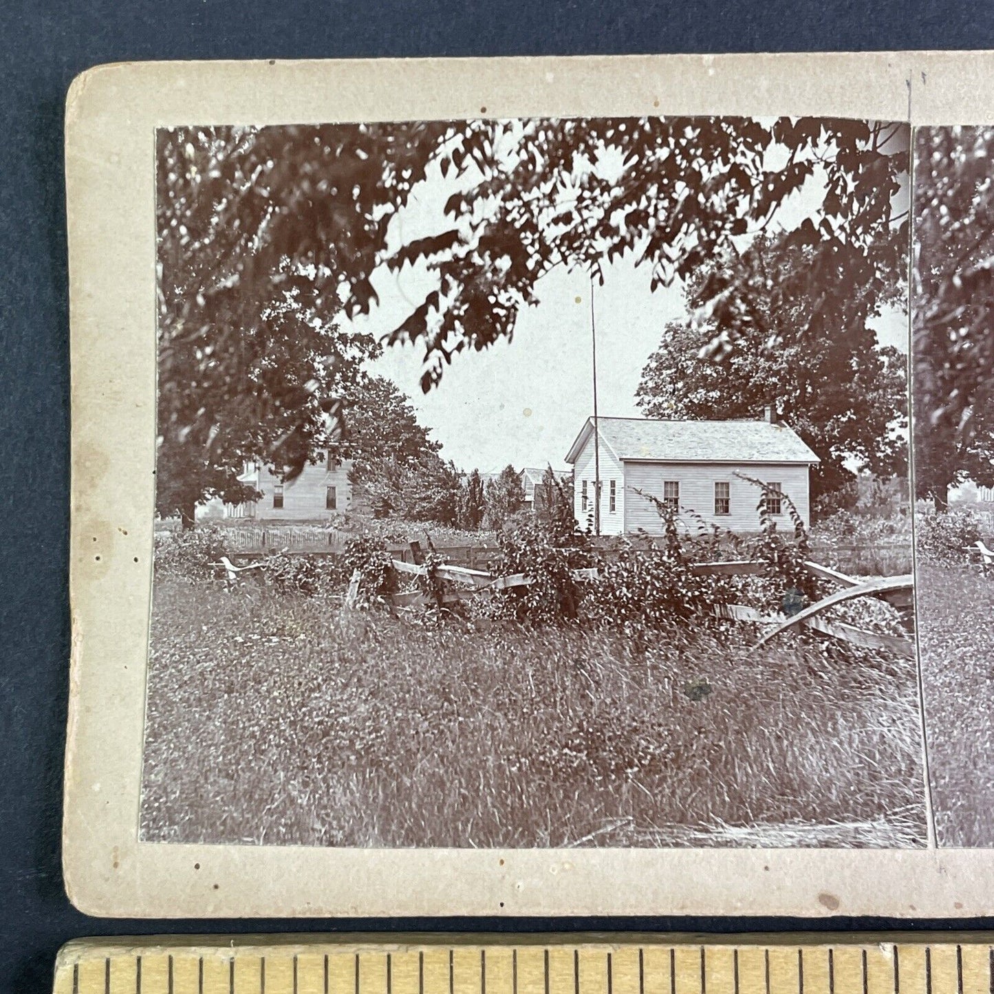 First School Unionville New York Stereoview Hilton Parma NY Antique c1865 X3872