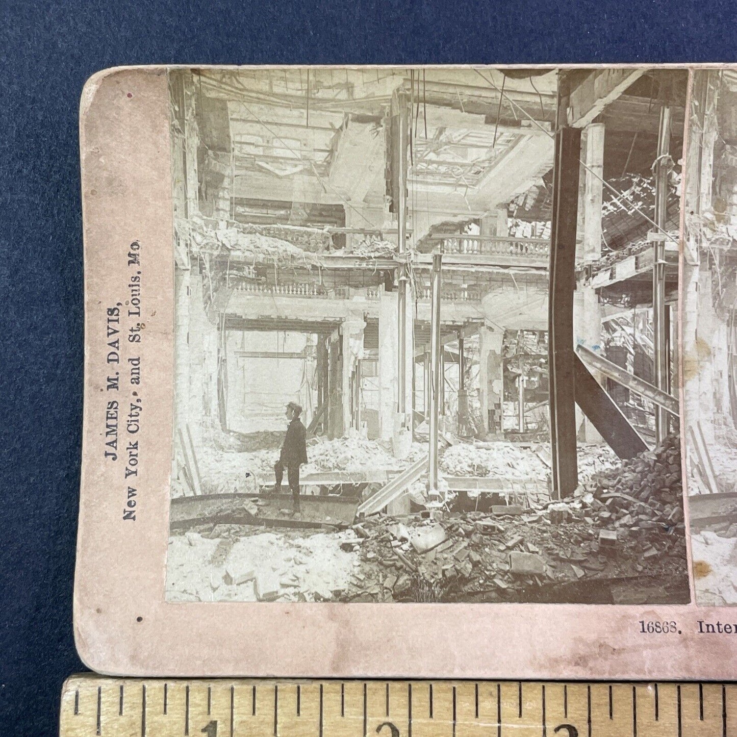 San Francisco Earthquake Collapse Horror Stereoview Photo Card Antique 1906 X821