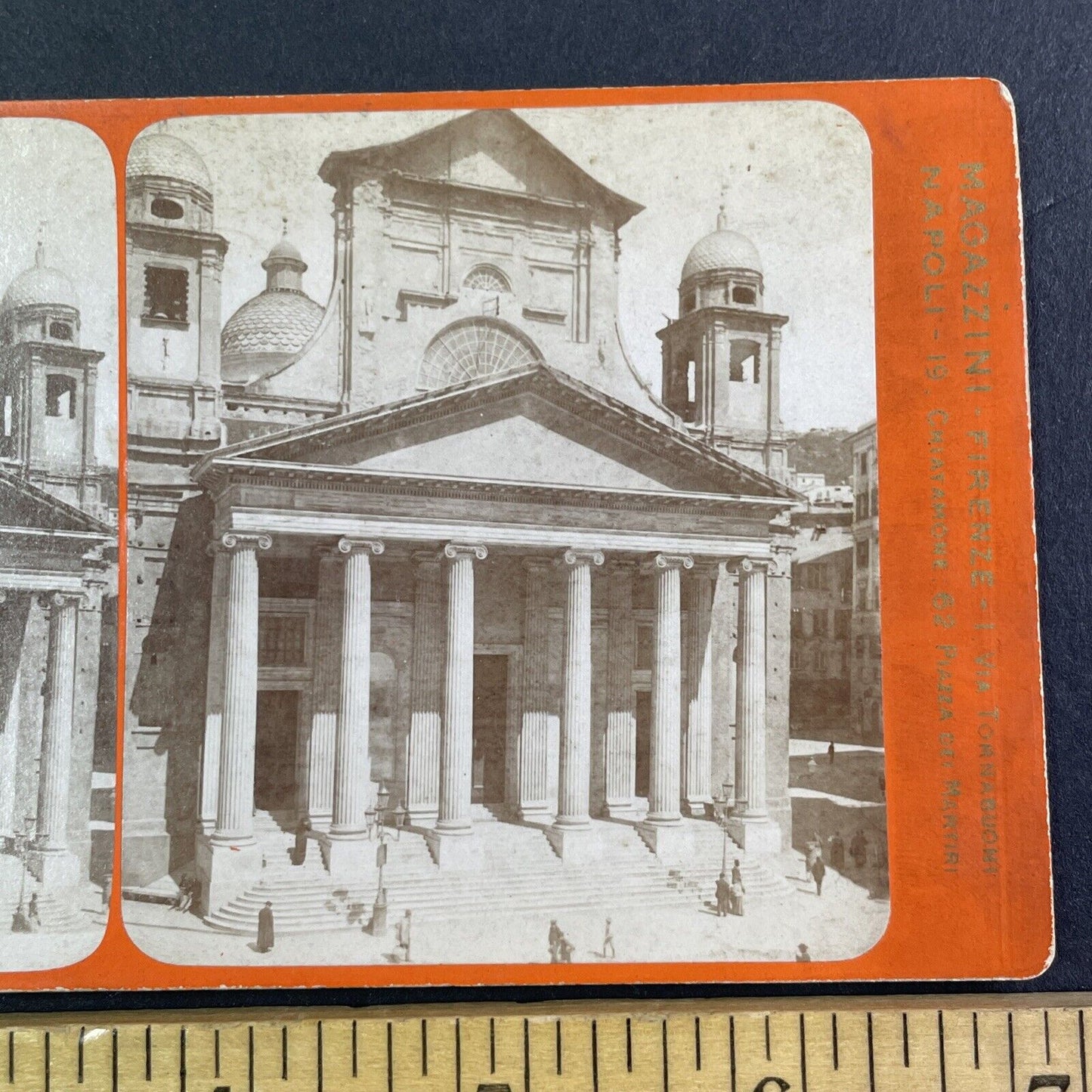 Santissima Basilica Cathedral Genoa Italy Stereoview Giacomo Brogi c1865 Y1415