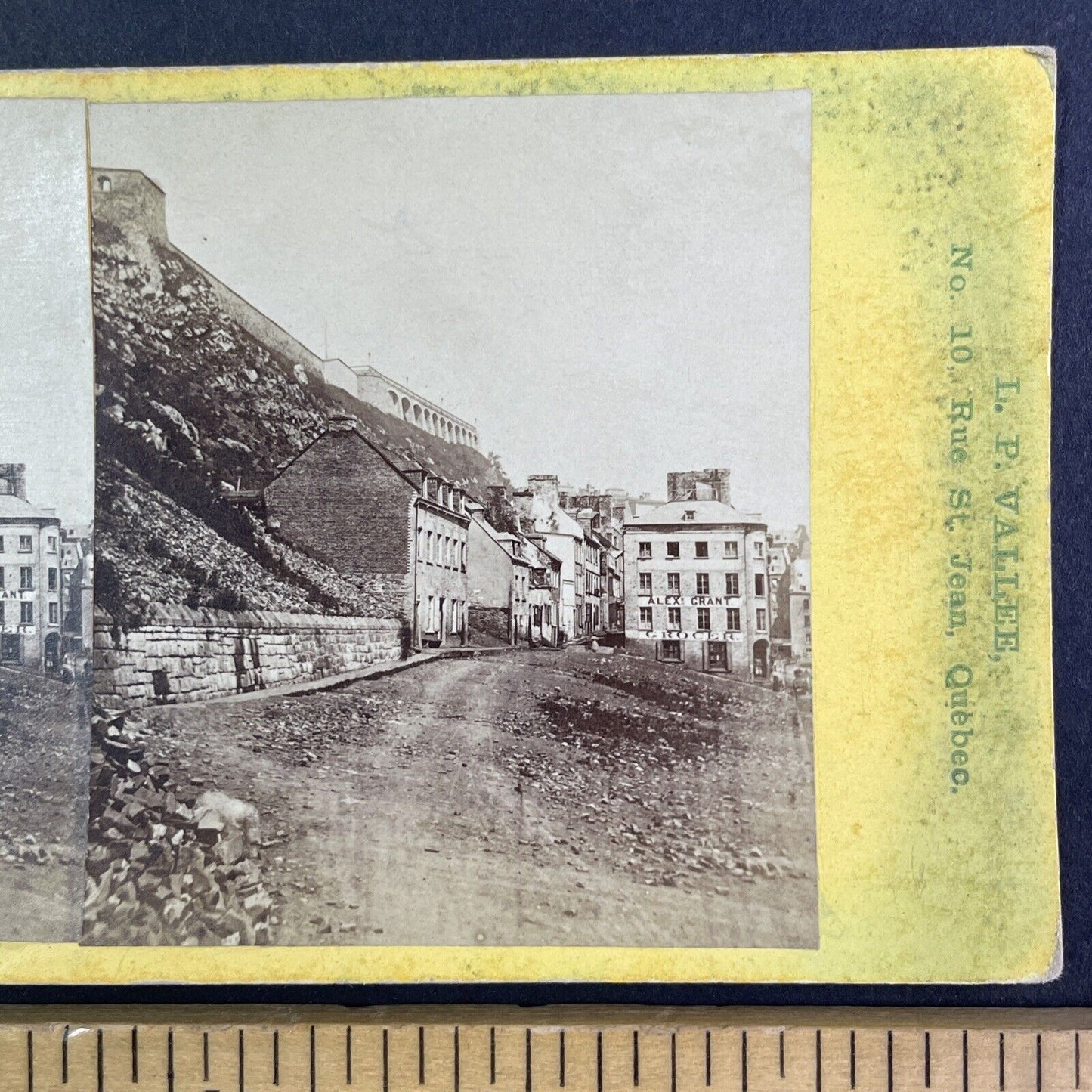 Durham Terrace Quebec City Canada Stereoview L.P. Vallee Antique c1870s Y2499