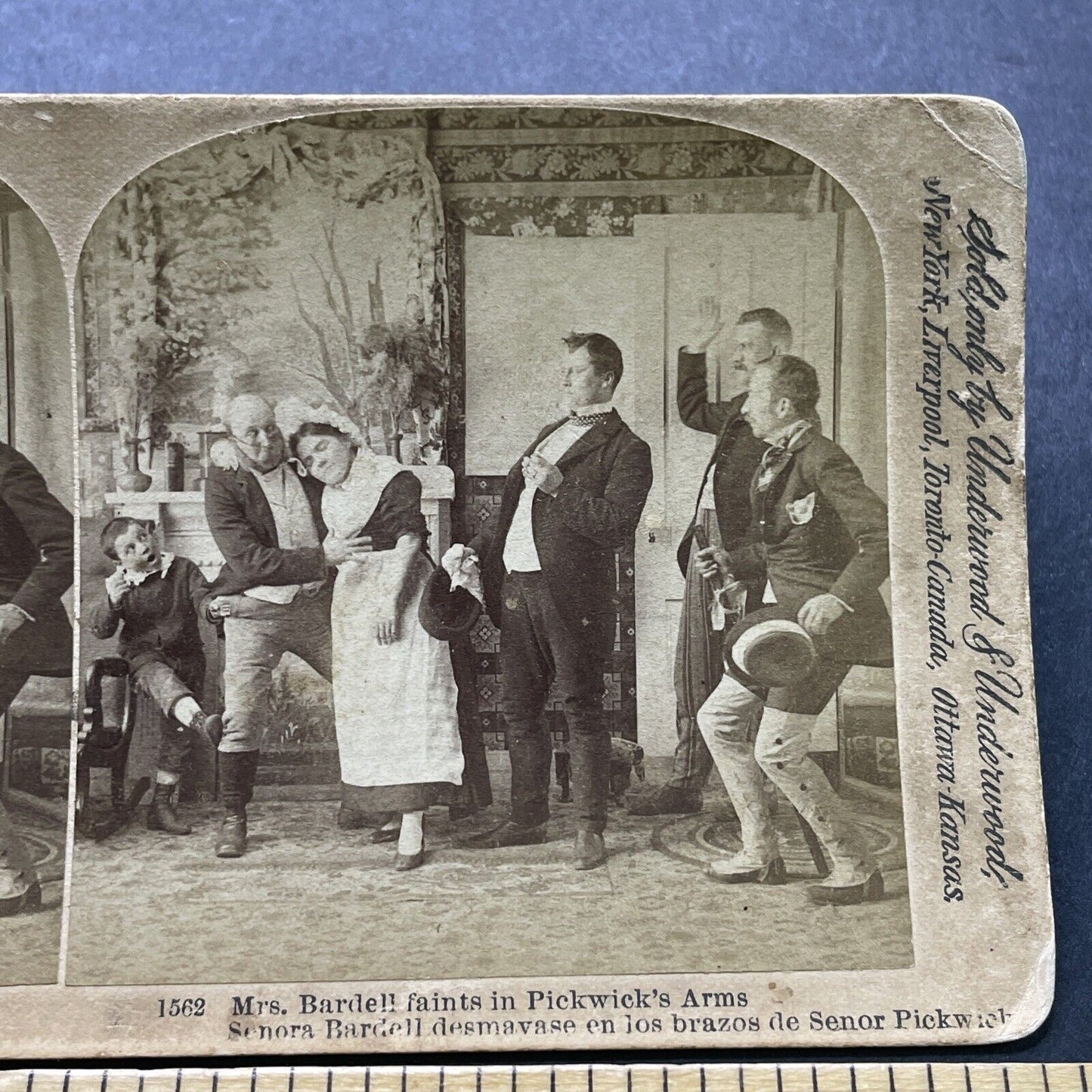 Antique 1893 Lottie Venne As Mrs Bardell In Pickwick Stereoview Photo Card P2418