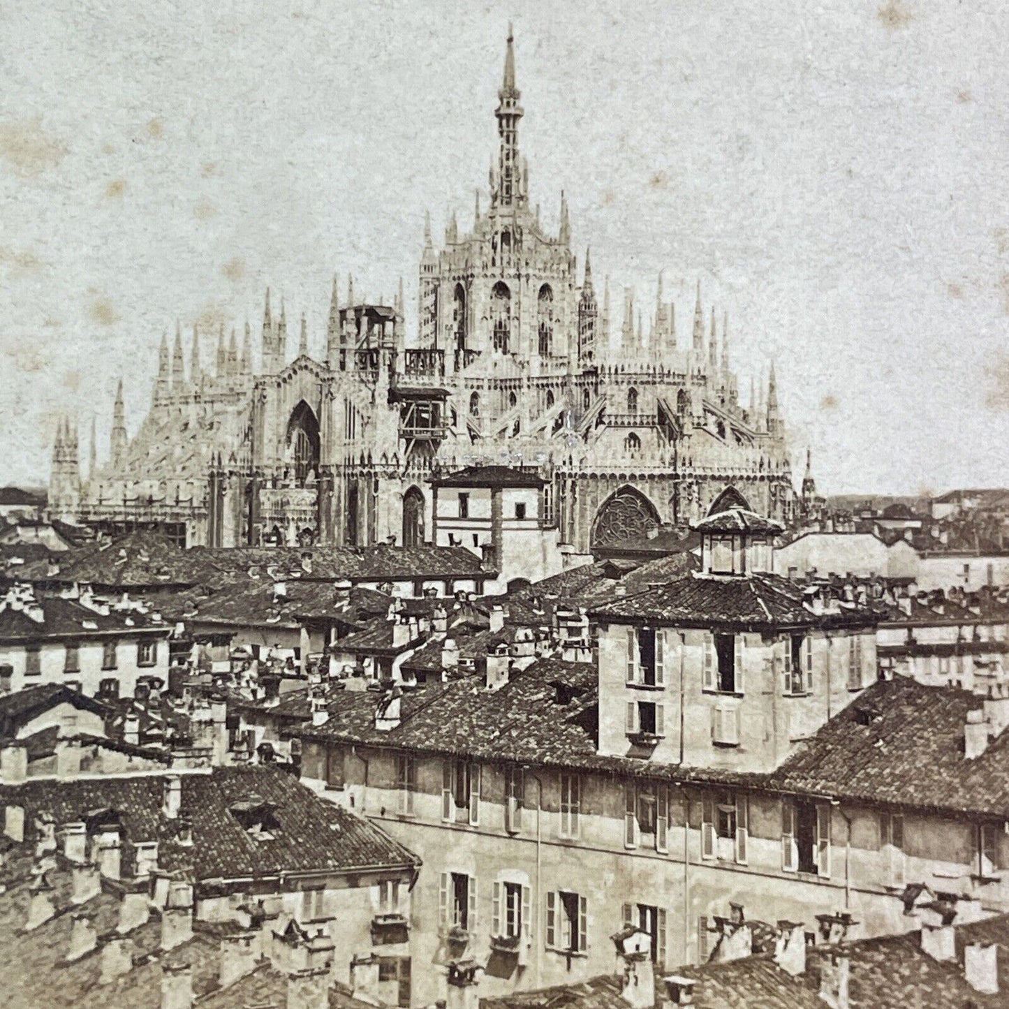 Milan Cathedral Church Italy Stereoview Way and Sons Antique c1855 Y2201