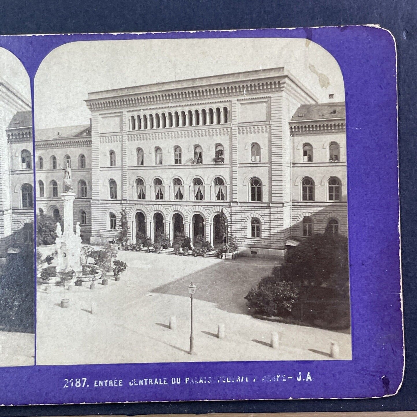 Federal Chancellery of Switzerland Stereoview Jean Andrieu Antique c1870s X3835