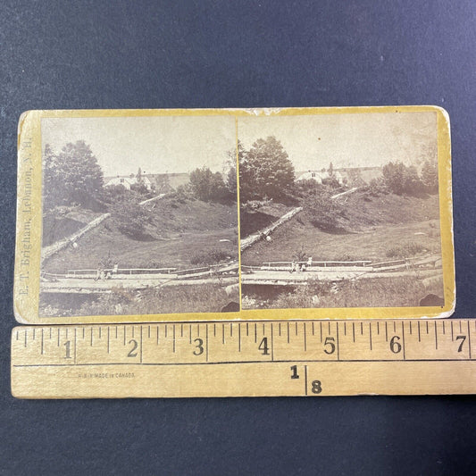 Meriden New Hampshire Stereoview Plainfield Photo Card Antique c1870 X904