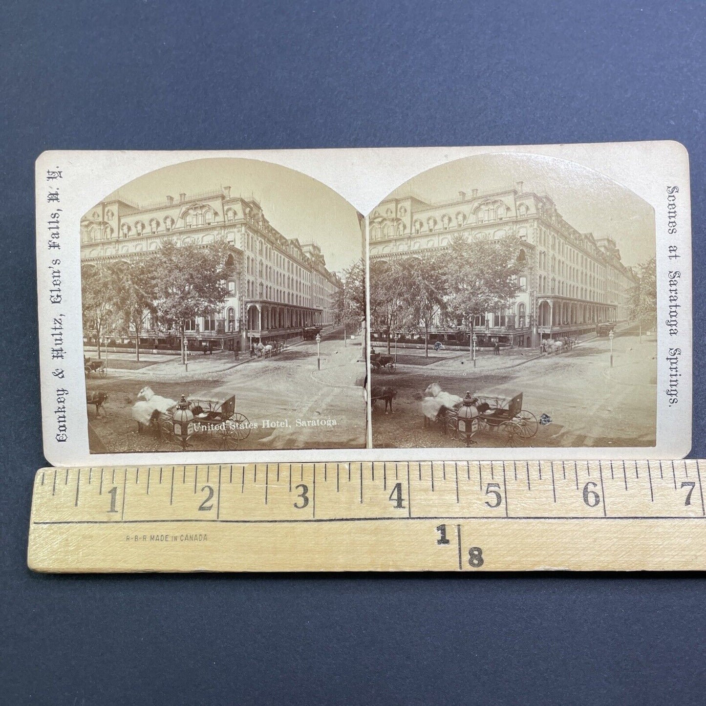 Antique 1880s United States Hotel Saratoga Springs Stereoview Photo Card V506