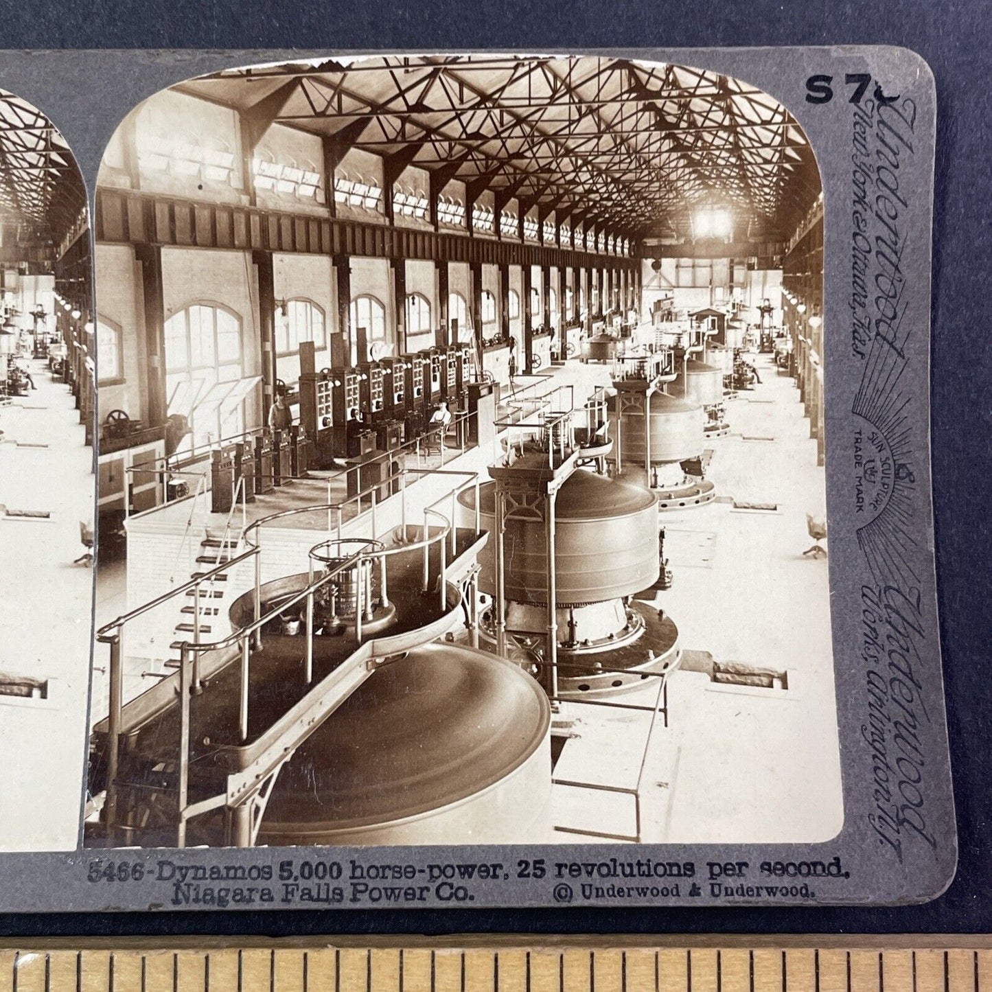 Power Plant Turbines Niagara Falls Stereoview New York Antique c1890s Y1784