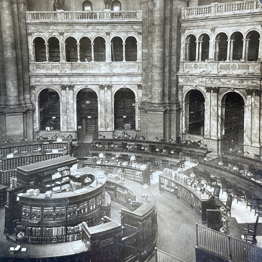 Antique 1919 Reading Room Congressional Library Stereoview Photo Card P1911