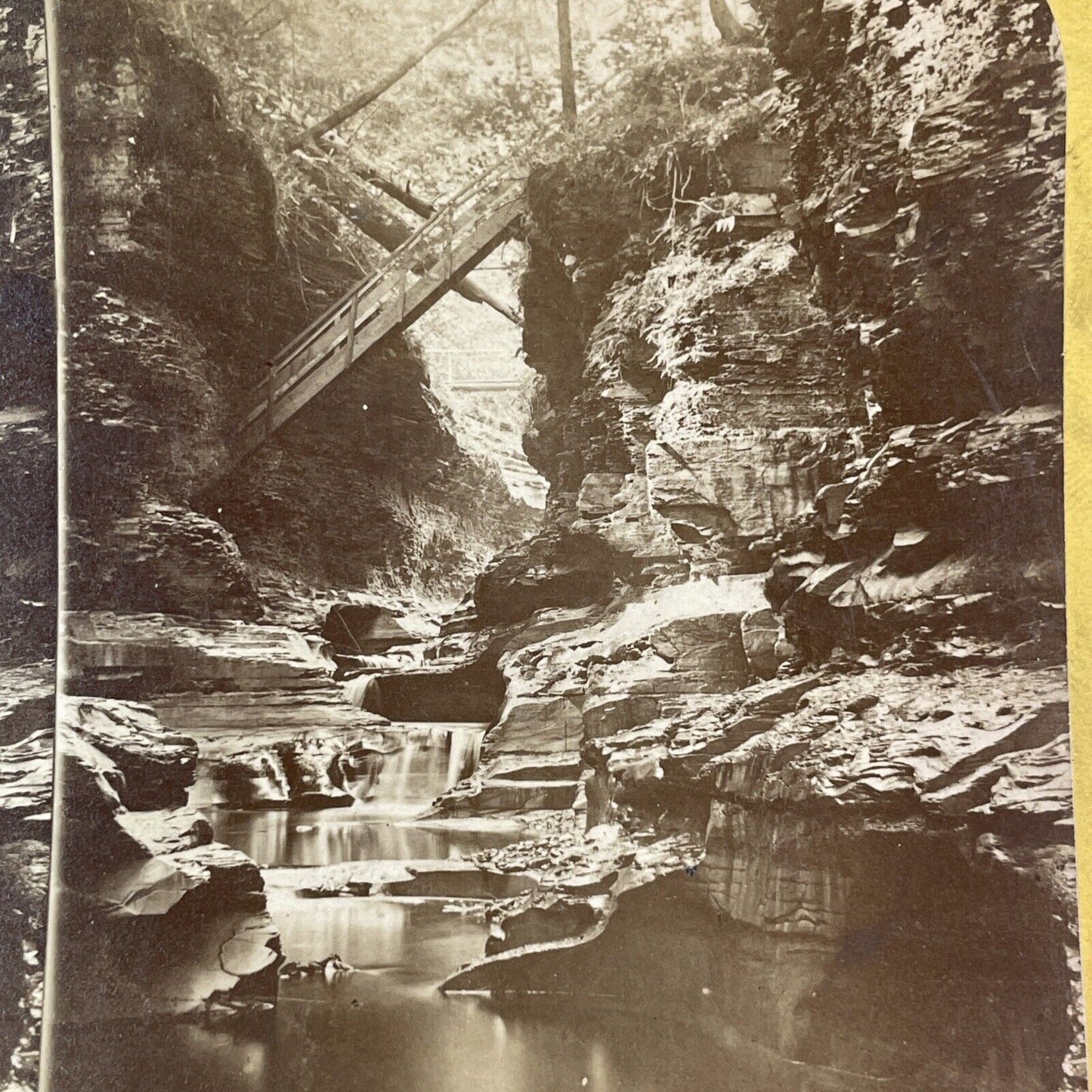 Lehigh Valley Railroad Stereoview Artists Dream Watkins Glen Antique 1870s Y2169