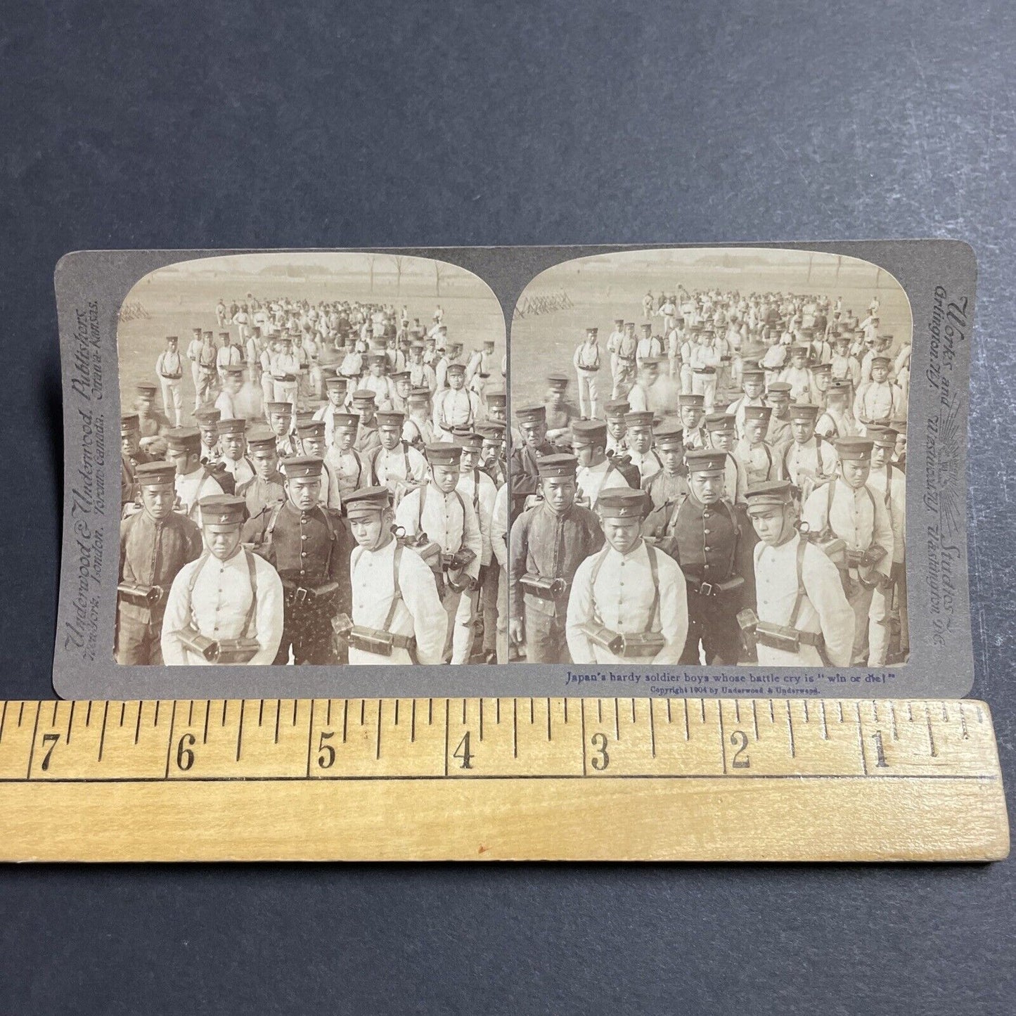 Antique 1904 Japan Army Soldiers Hardened By War Stereoview Photo Card P1820