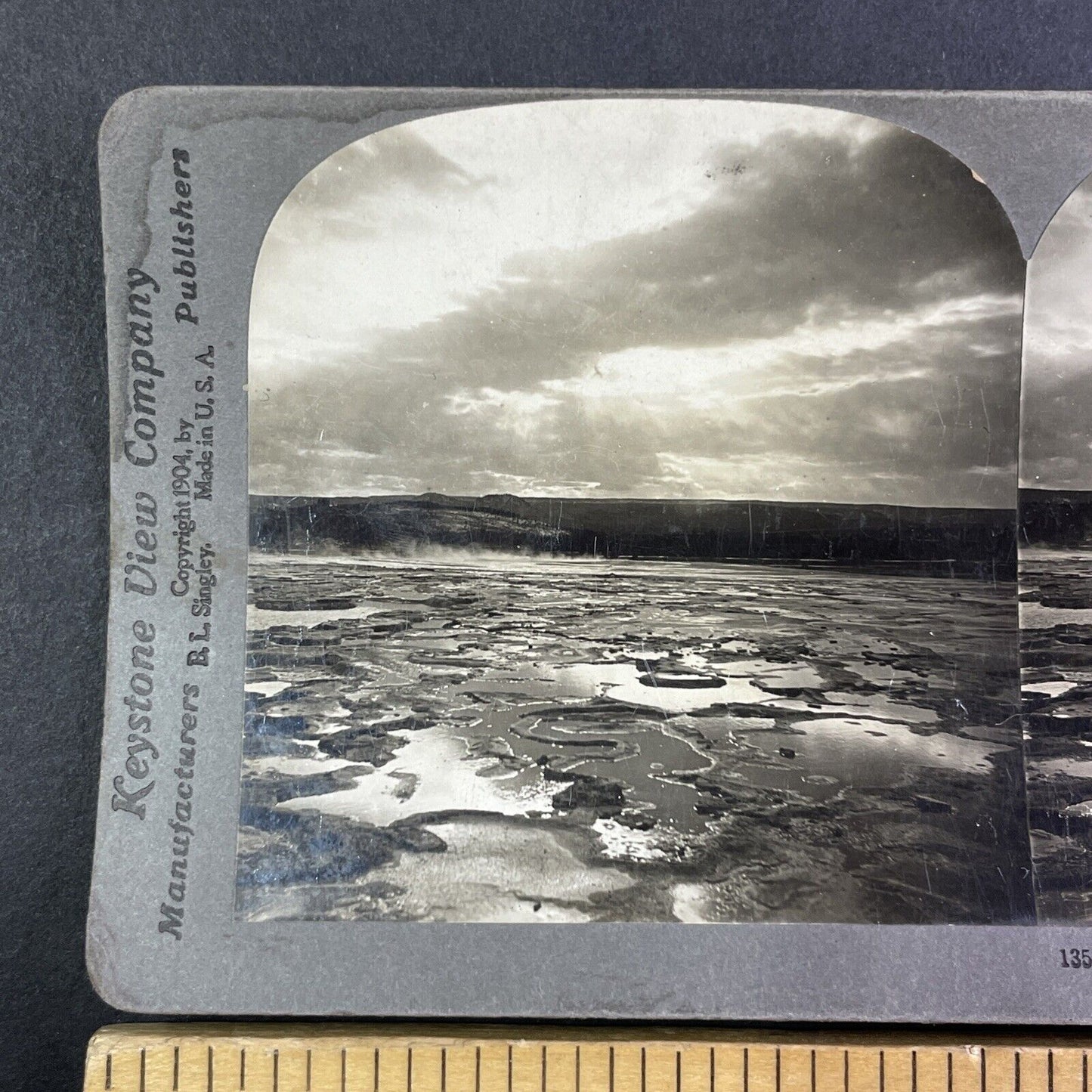 Geyser Lower Basin Yellowstone Park Stereoview Wyoming Antique c1904 Y966