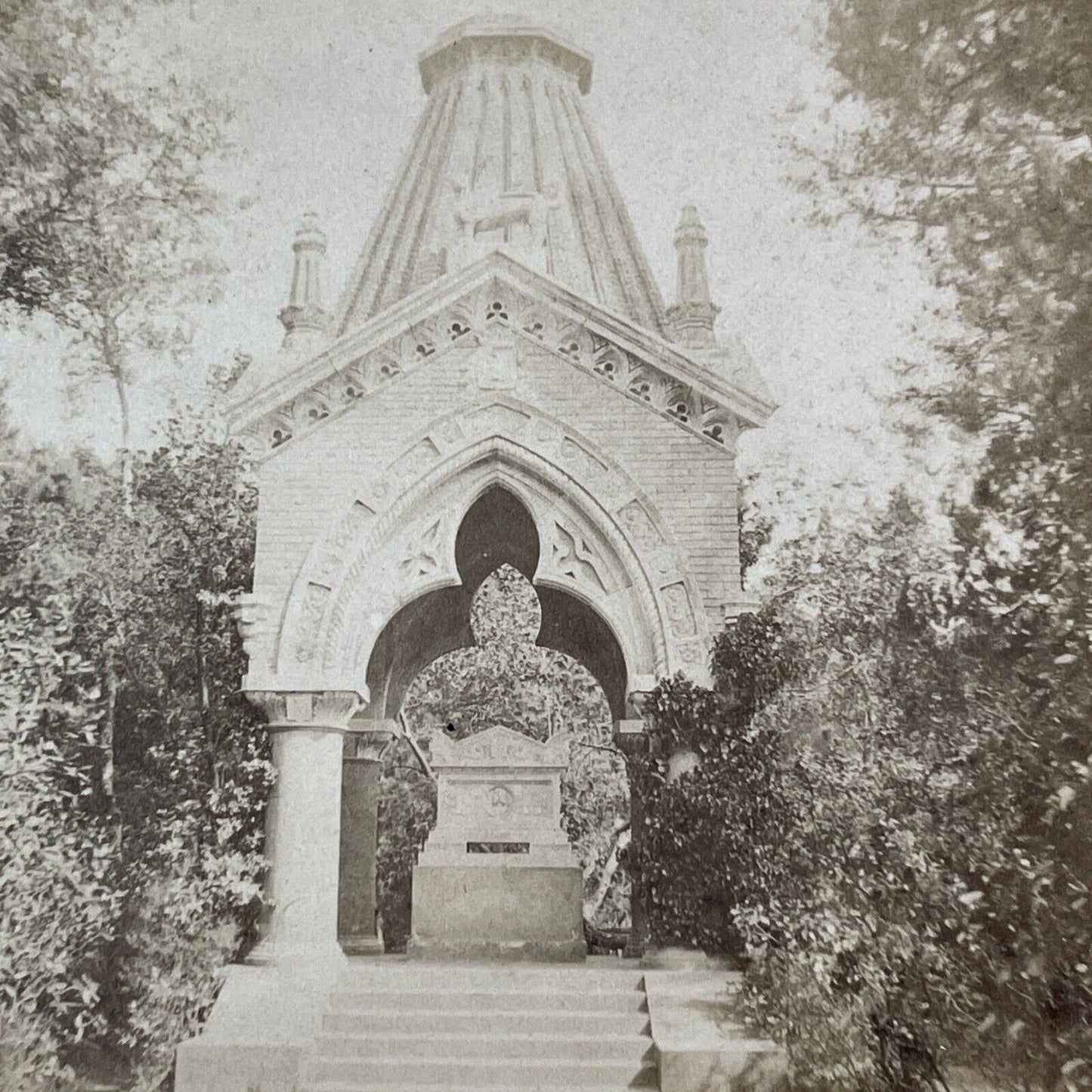 Villa Durazzo-Pallavicini Tomb Grave Stereoview Genoa Italy Antique c1872 X1350