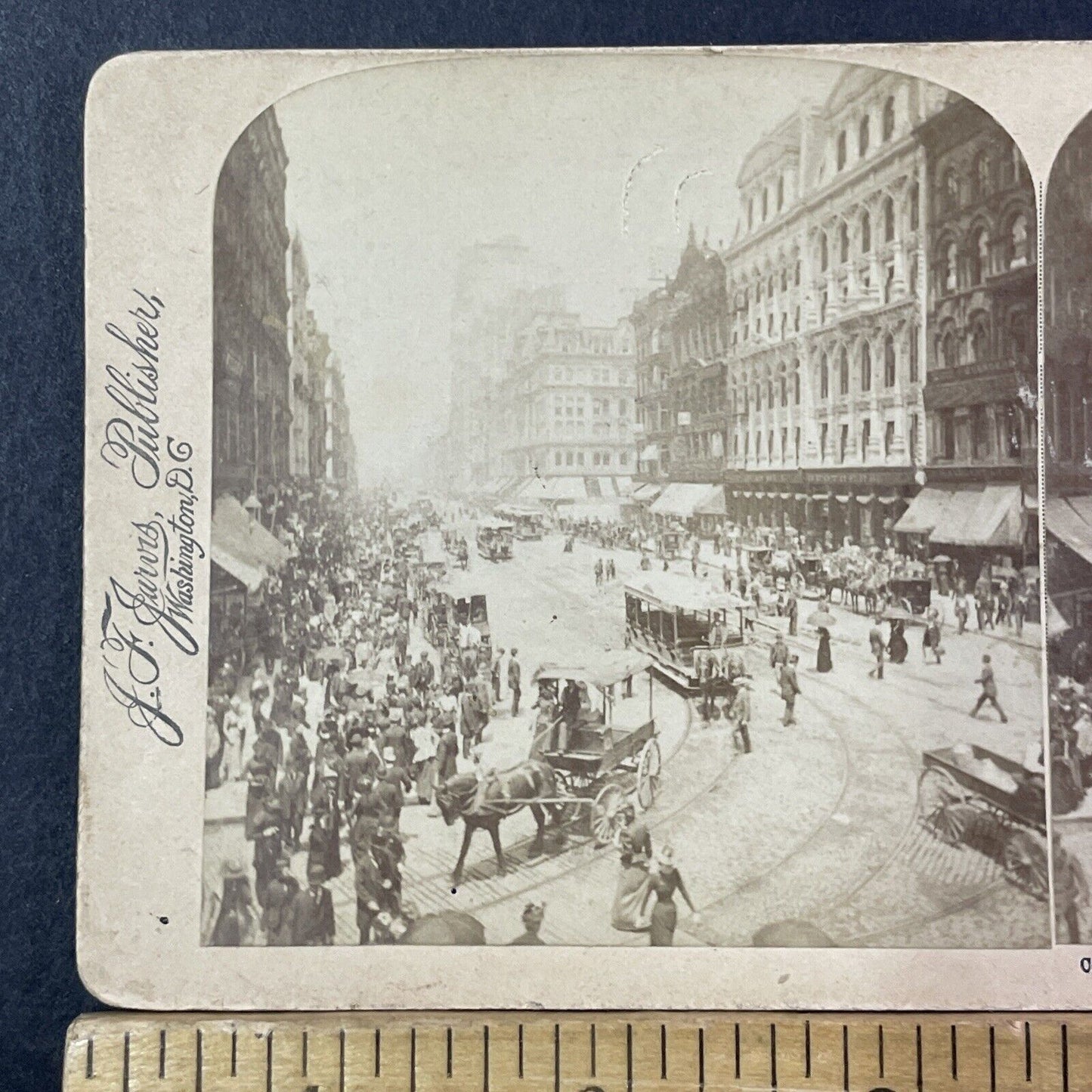 State Street Chicago Illinois Downtown Stereoview Victorian Antique c1893 X2753