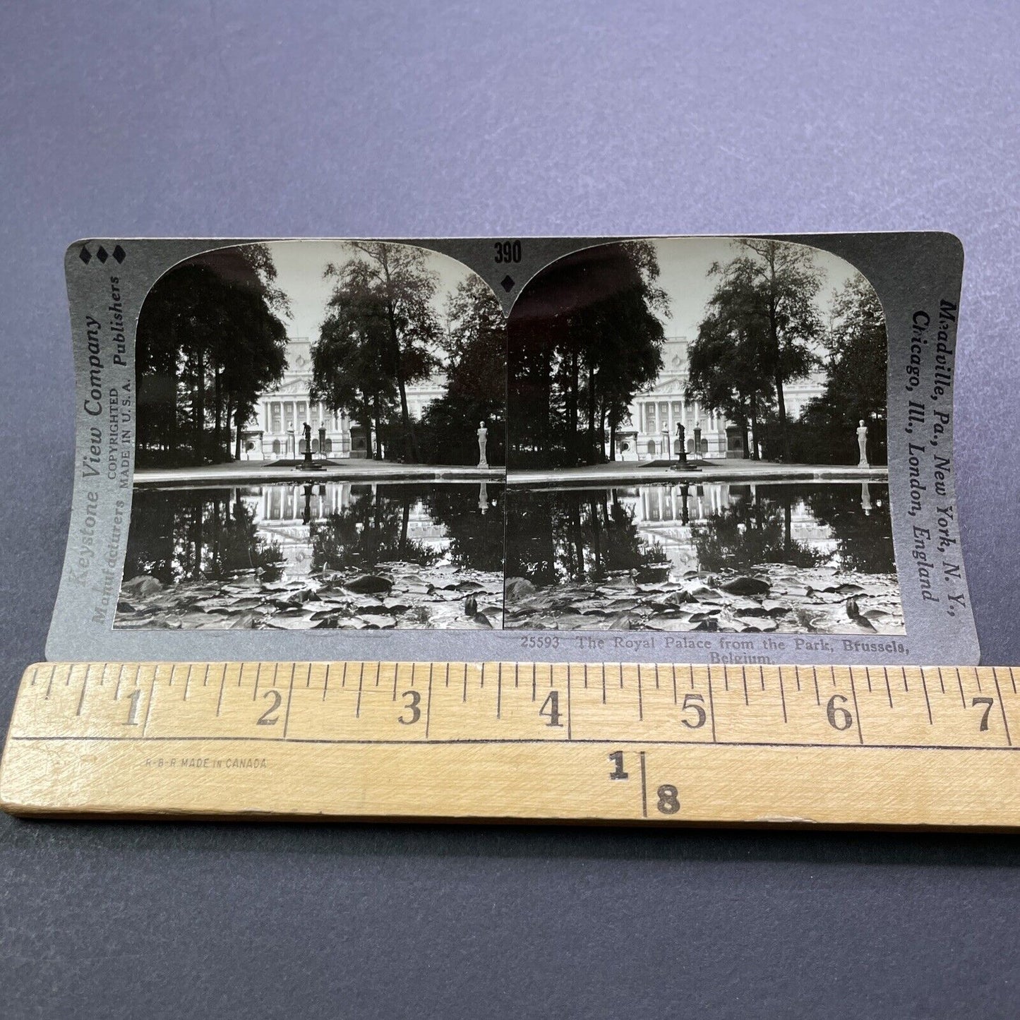 Antique 1920s Royal Palace Brussels Belgium Stereoview Photo Card V2935