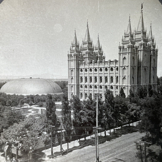 Antique 1910s Mormon Temple Salt Lake City Utah Stereoview Photo Card P3204