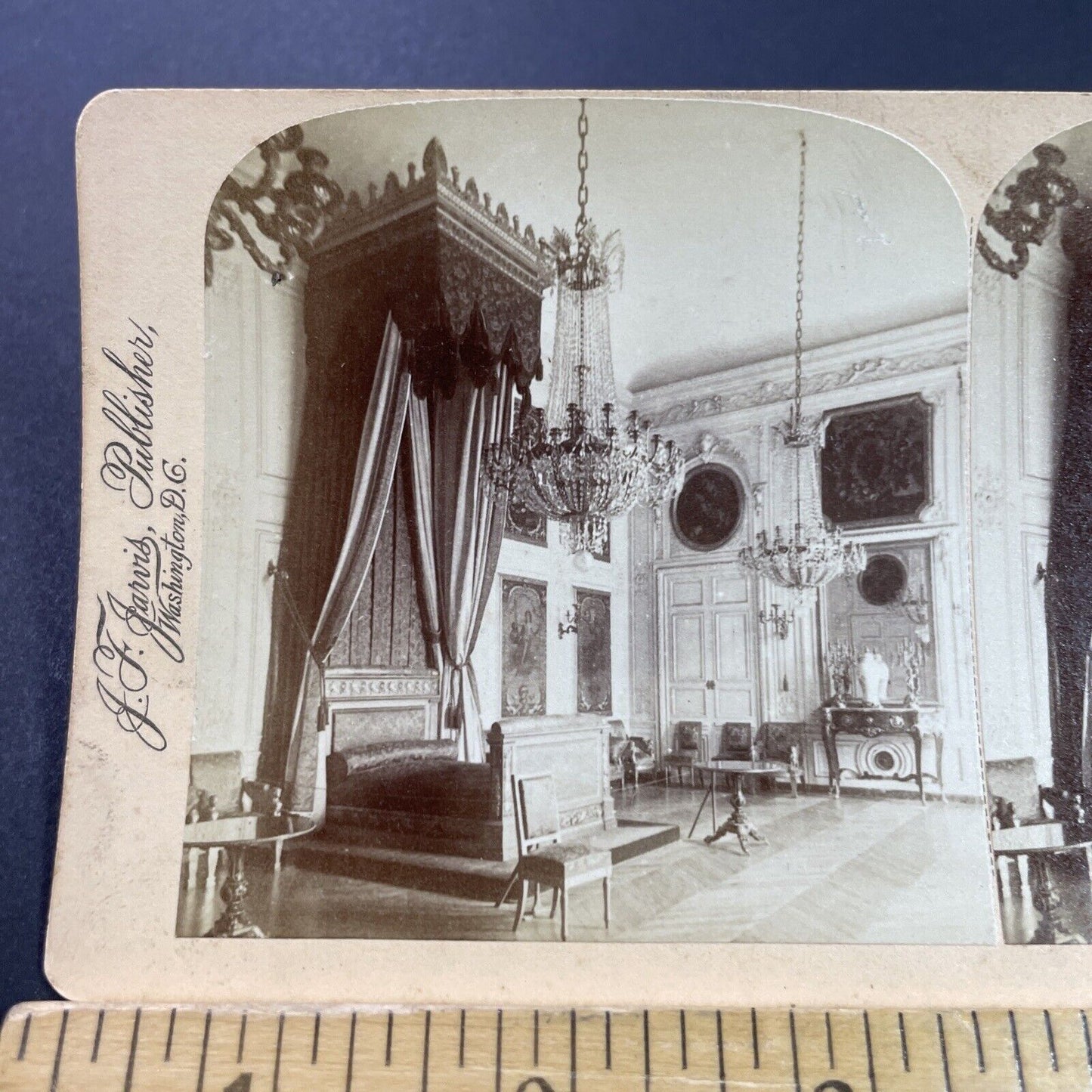 Antique 1890s Queen Victoria's Bedroom England Stereoview Photo Card P3880