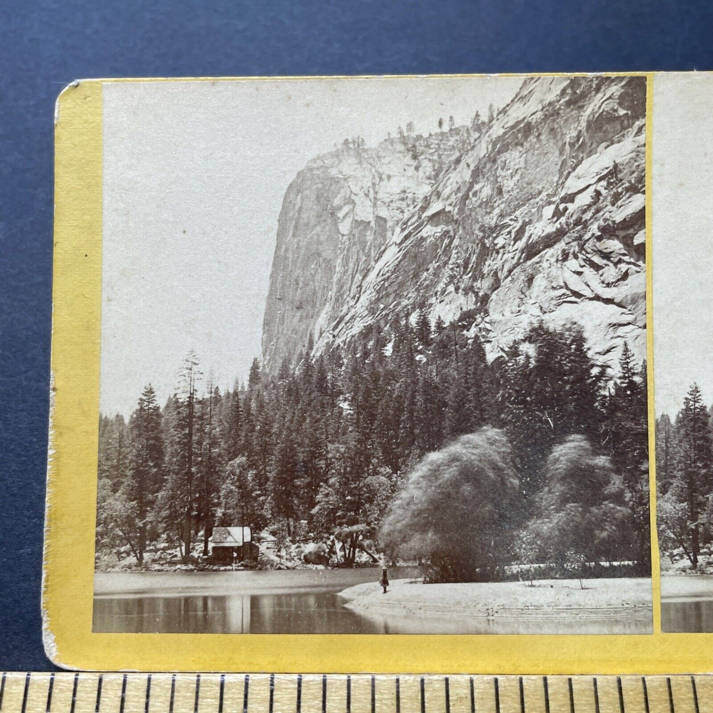 Antique 1870s Washington Column Yosemite California Stereoview Photo Card P2267