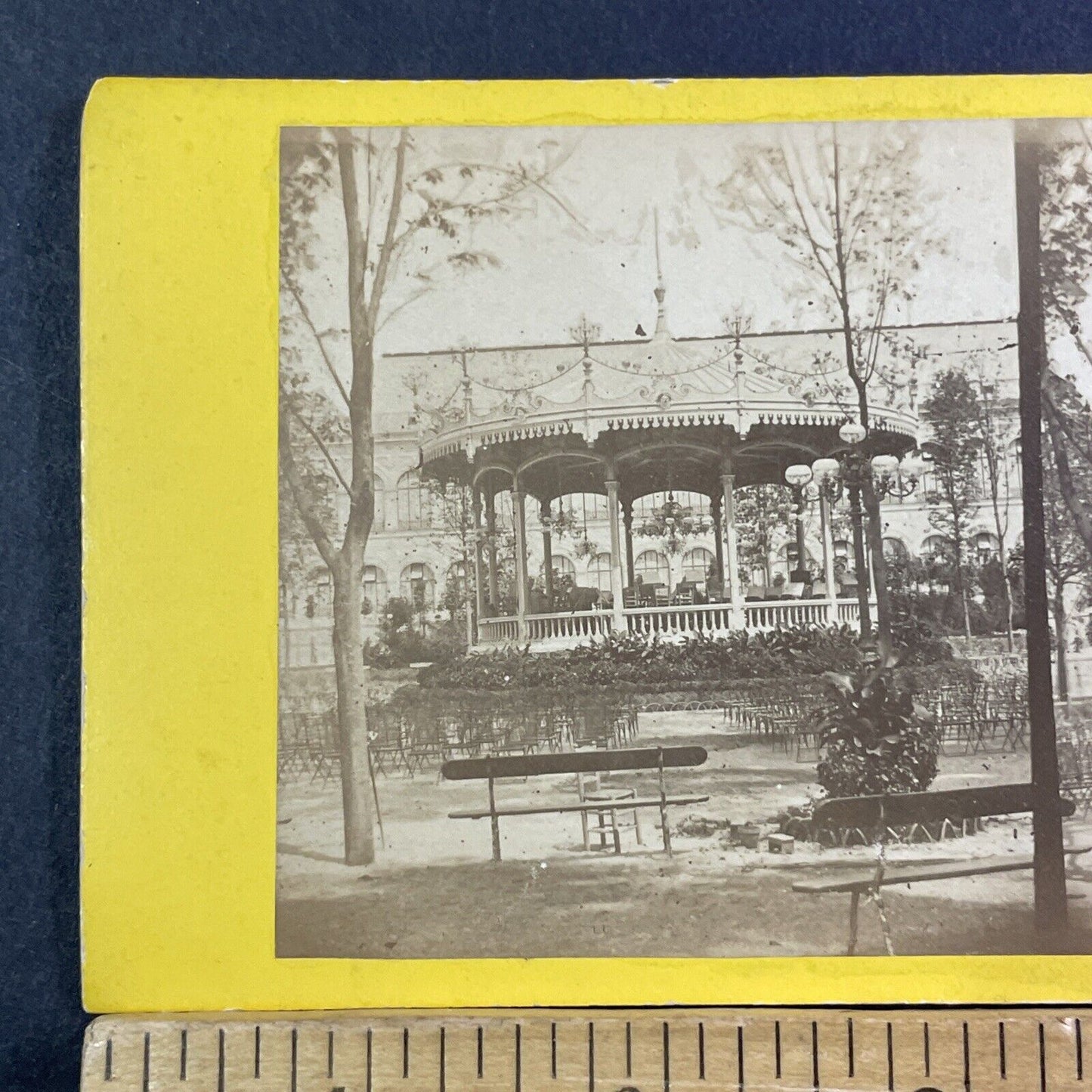 Grand Memorial Bandstand Stereoview Paris France Antique c1872 X1858