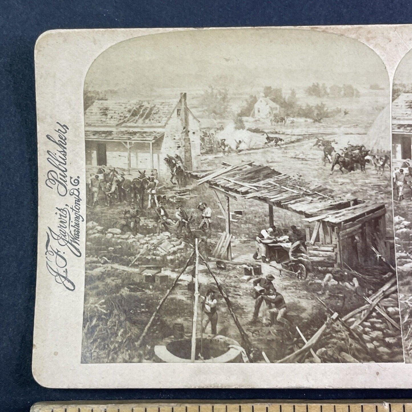 The Battle of Gettysburg Civil War Stereoview JF Jarvis Antique c1890s X4125