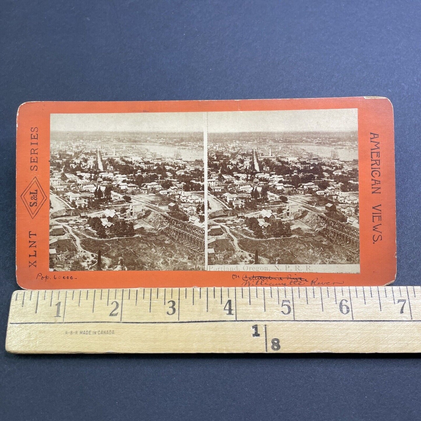 Antique 1870s Portland Oregon City View Stereoview Photo Card V535