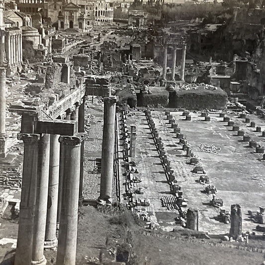 Antique 1910s The Forum Ruins In Rome Italy Stereoview Photo Card P5175