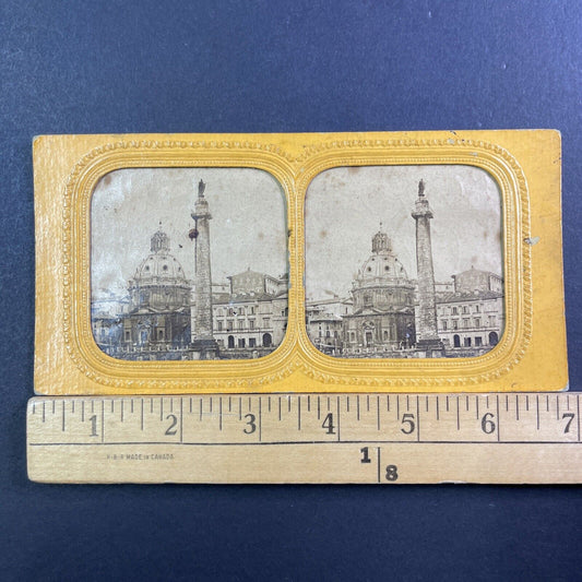 Trajan's Column Rome Italy Stereoview French Tissue Antique c1850s XT2106