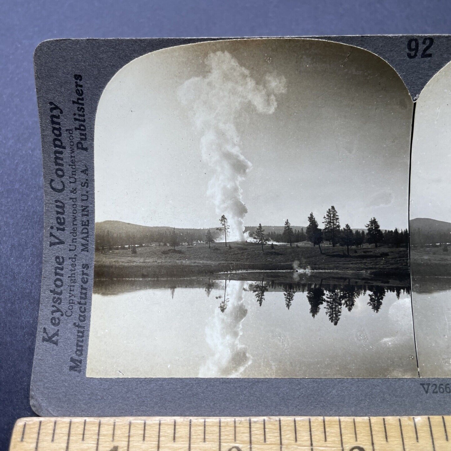 Antique 1910s Yellowstone Geyser Old Faithful Stereoview Photo Card P2763