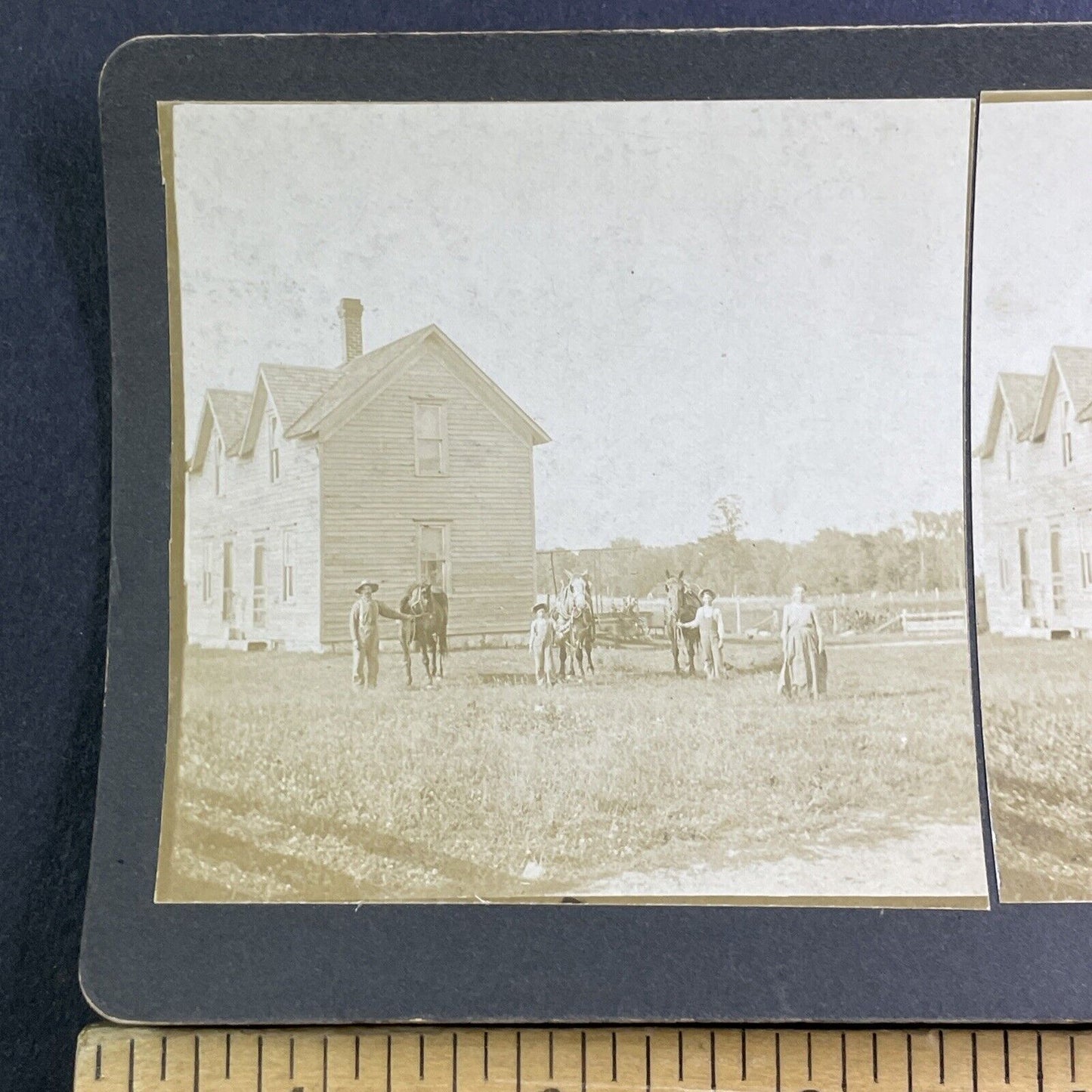 VE Teeters Homestead Farm Stereoview Pike County Waverly Ohio Antique 1880 X1522