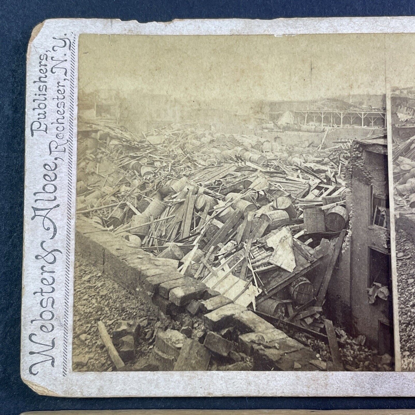 Louisville Kentucky F4 Tornado Disaster Stereoview Warehouse Antique c1890 X3740