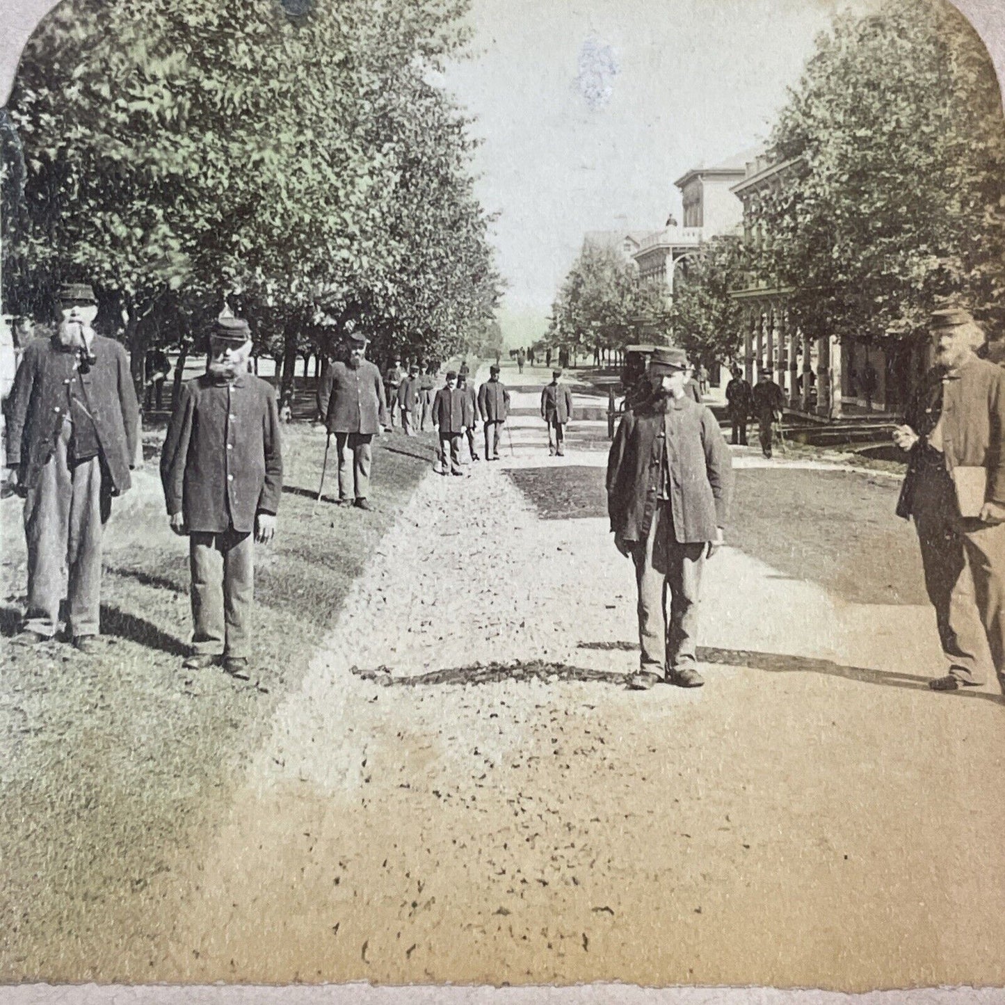 Union Civil War Veterans in Uniform Stereoview Dayton Ohio c1884 X3850